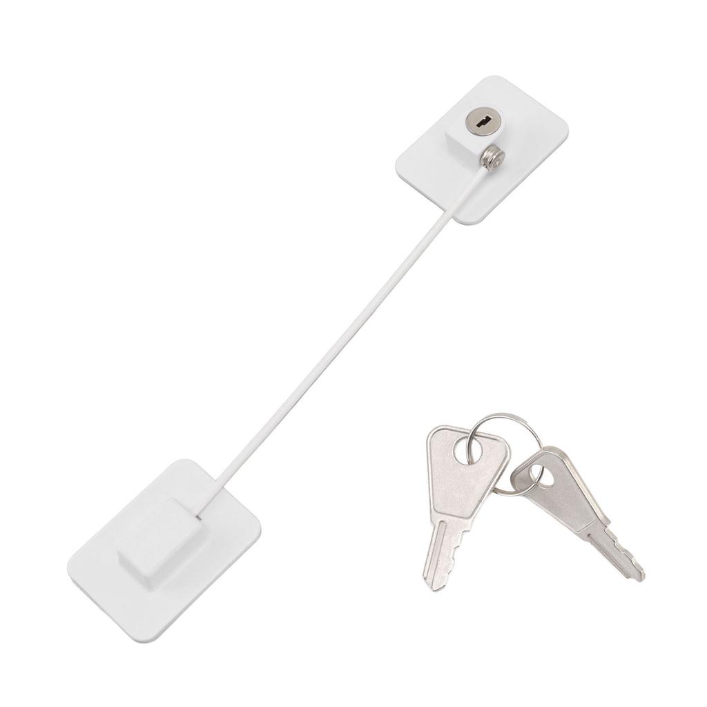 Refrigerator Lock White Childproof Freezer Lock Child Safety Cabinet Drawer Lock with 2 Keys