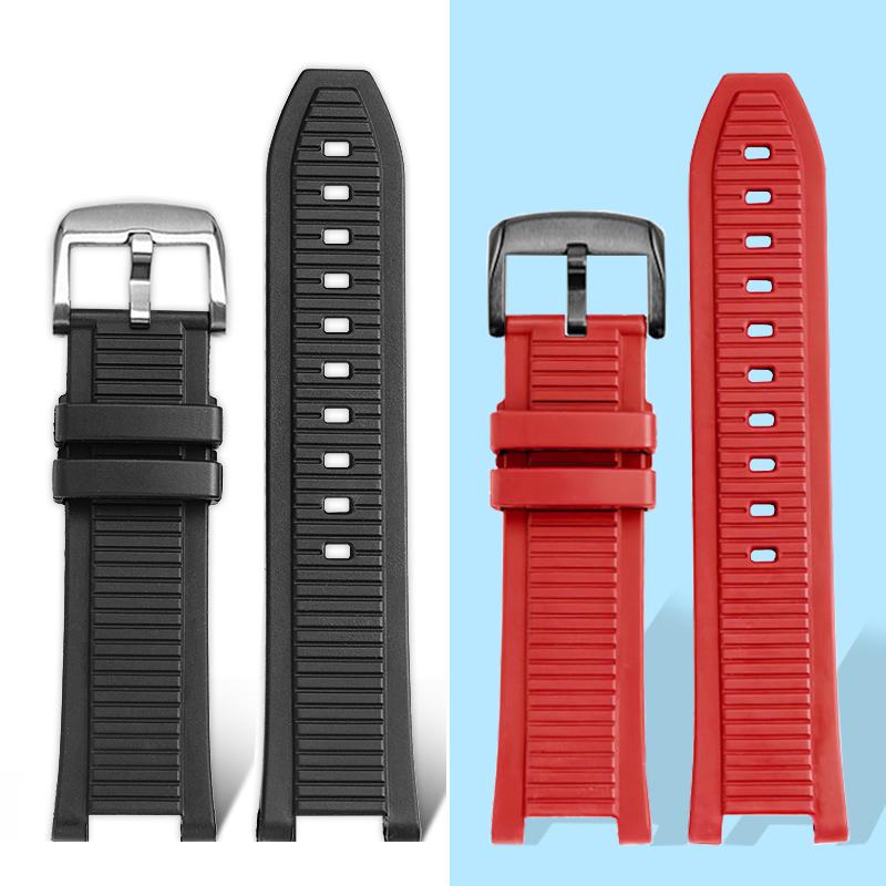High Quality Rubber Watch Strap For TISSOT 1853 T141 Series T141.417A Silicone Strap Concave Design 24mm Waterproof Wristband