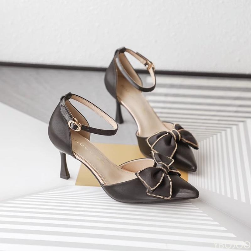 Mode Damen High Heels Party Knöchelriemen Sandalen Schleifendekoration Stiletto High Heels Braut Luxus High Heels Schlicht Bequem