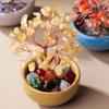 New Colorful Teabowl Natural Crystal Tree Handmade Simulation Tree Money Tree Fortune Crystal Ornaments