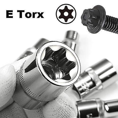 Female E Star Torx Socket Set E4-e24 E-torx External Hex Socket Insert Nut 14pcs - JT