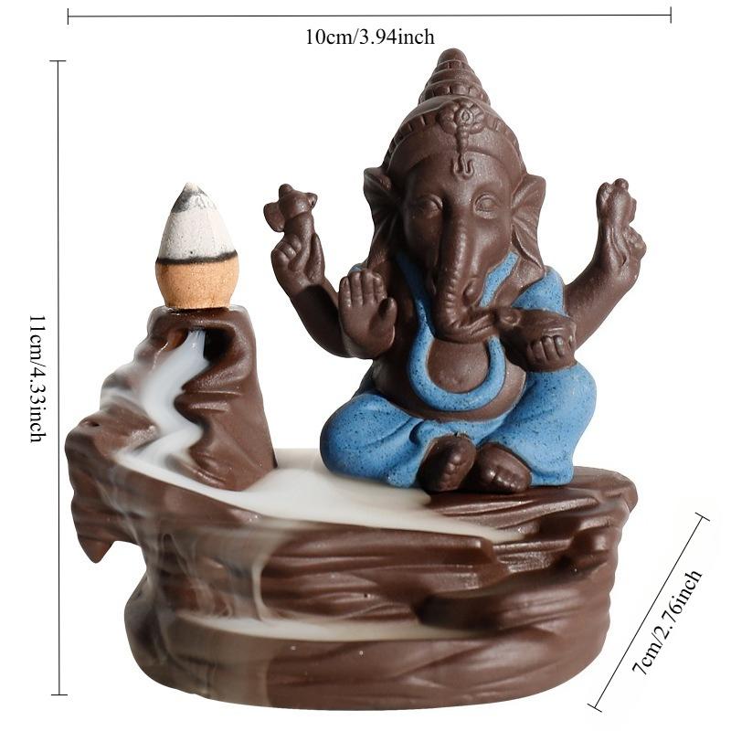 1 Stück, Ganesha Räuchergefäß Elefantengott Emblem Glücksbringende Heimdekoration Räucherstäbchenhalter Schreibtischornament (Ohne Weihrauch)