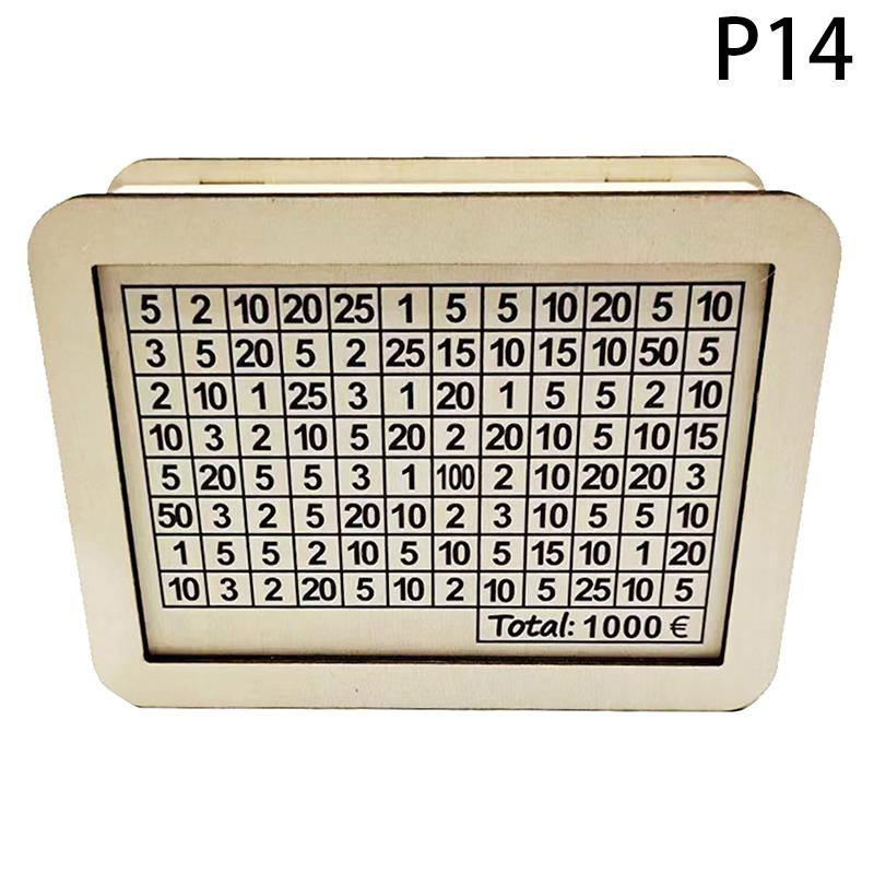 Cutie de bani decorativă din lemn natural cu pușculiță contor realizată manual pentru copii creativi de economisire a banilor Obiectiv 10000 euro