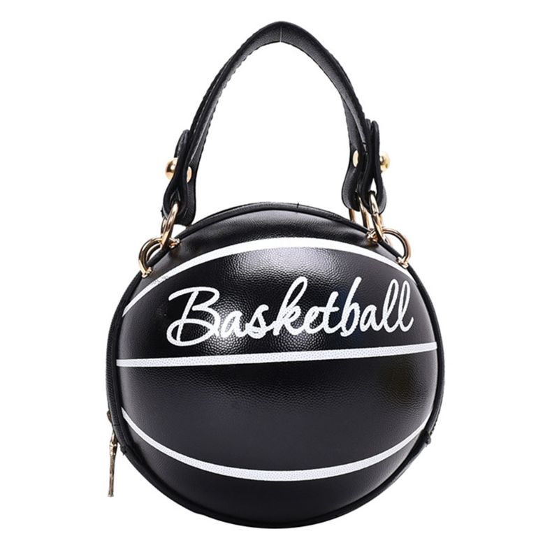 Creatieve Basketbal Voetbal Vormige Schoudertas Ins Mode Roze Ketting Crossbody Portemonnee zwart