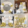 Guirlande de ballons blancs Snad, kit d'arche de ballons sable, blanc et or, décoration pour baby shower, anniversaire, mariage, anniversaire de mariage, ballons