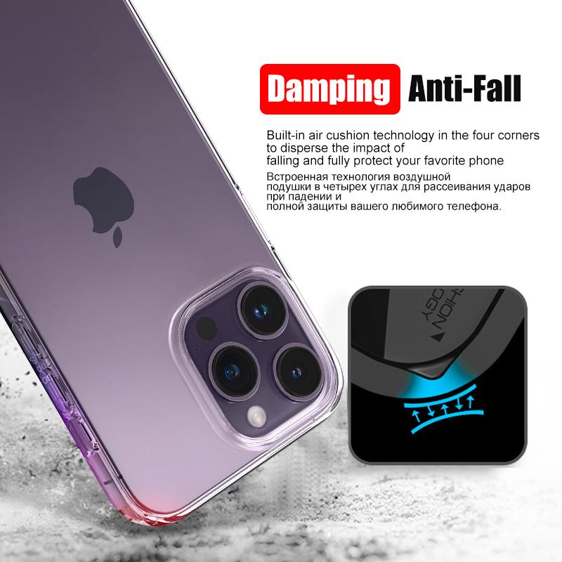 Transparent Phone Case For iPhone 14 11 12 13 15 Pro Max Clear Silicone Cases For iPhone 15 14 12 13 Mini XR X XS 8 7 Plus Cover