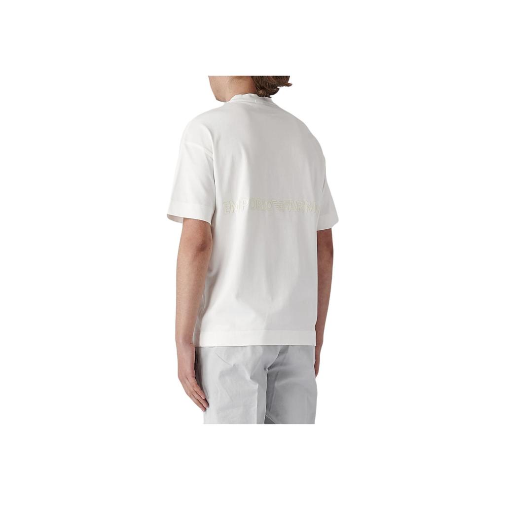 Emporio Armani Ss23 Solid Color Round Neck Casual Short Sleeve T-Shirt Men Tops White 3R1TV71-JWZZ1-0101