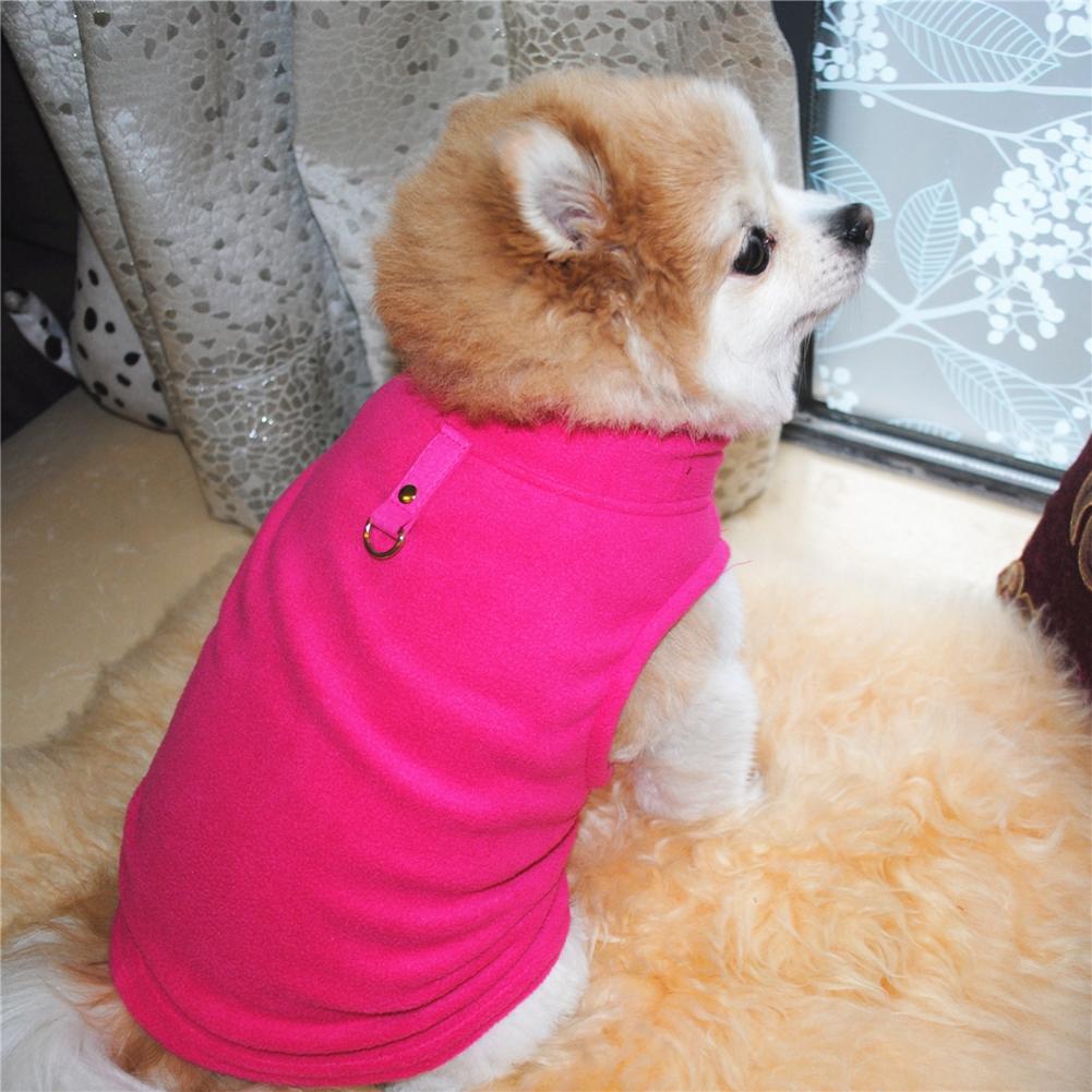Fleece Vest Small Dog Pullover Fleece Jacket with Leash Ring Plaid Cold Weather Dog Clothes Pet Apparel Windproof Lightweight
