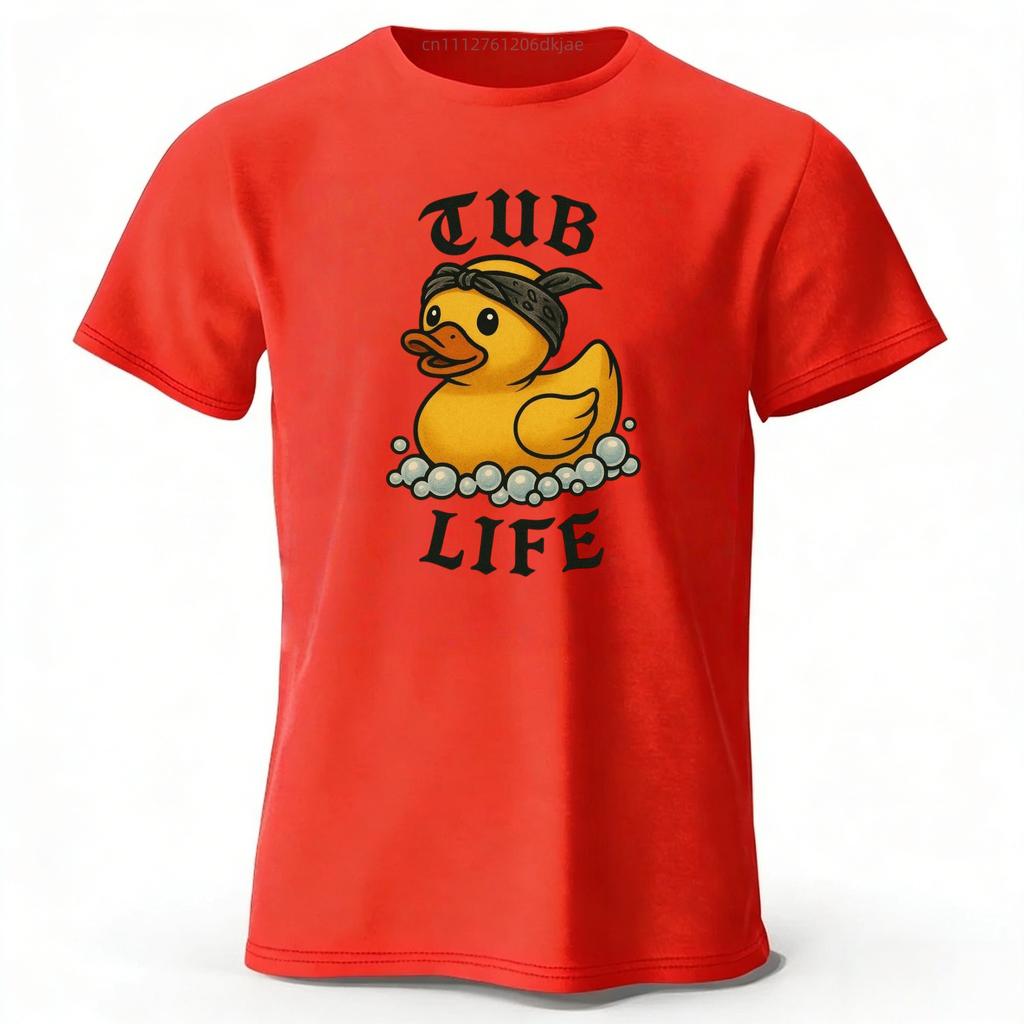 Bathing Tub Yellow Duck Pure Cotton Short Sleeves Men Loose Oversized Fashionable Casual T-shirt Y2k Street Style Top