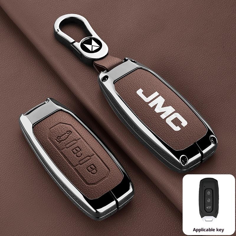 Zinc Alloy Leather Car Key Fob Case For Ford Territory Ev Jiangling Jiangling Domain Tiger 7 9 Key Fob Accessories