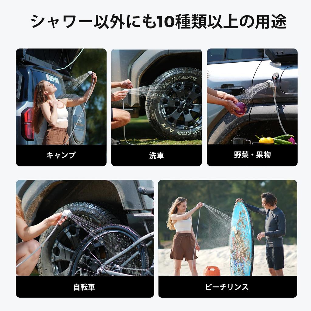 FLEXTAILGEAR TINY SHOWER Portable Shower, Simple Electric Shower, Portable Shower for Camping, Shower Pump, 2500mAh Rechargeable Battery, TYPE-C Fast