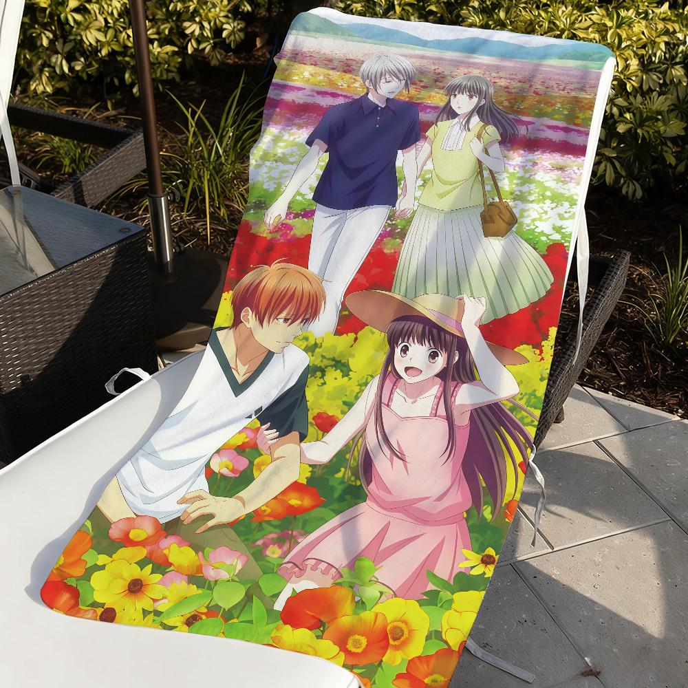 Anime F-Fruits Basket Towel Sports Quick Dry Travel Camping Gear Sandproof Soft Light Large Beach Towel