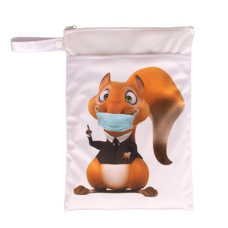 Cartoon Cute Waterproof Wet/Dry Separation Storage Bag (25x35cm) for Travel and Clothing