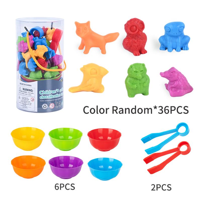 Counting Animal Sorting Toys for Toddlers Preschool Learning Activities for Math Color Cognition Montessori Baby STEM Gift