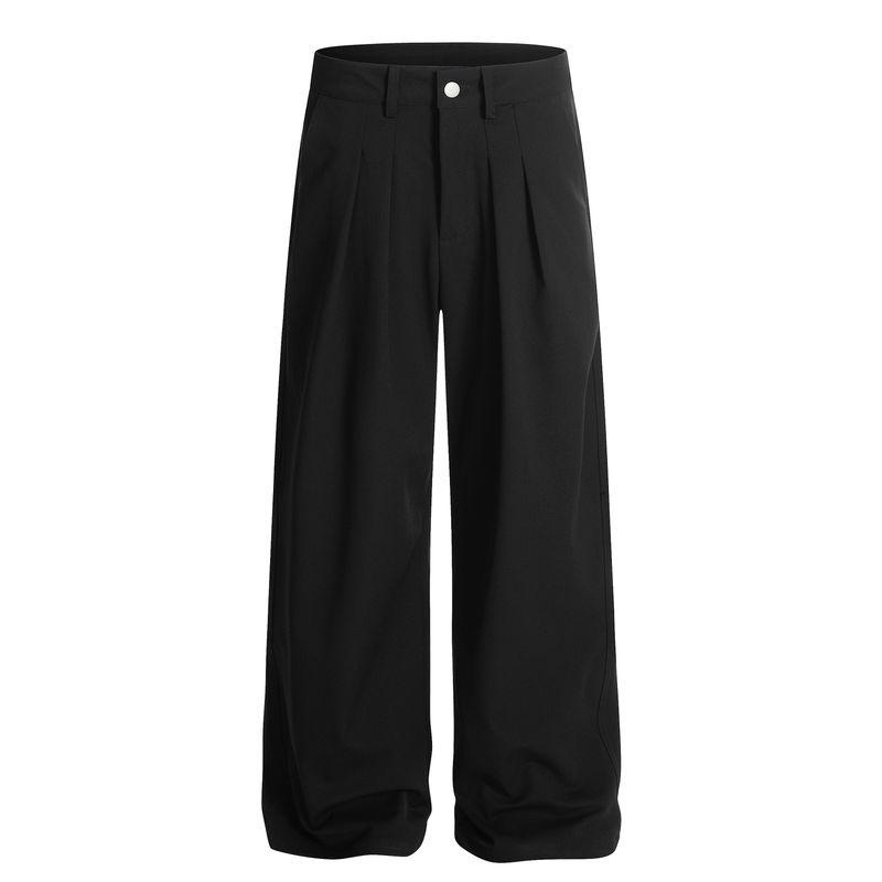 Kisko High-End American-Style Pleated Three-Dimensional Deconstructed Casual Trousers for Men and Women, Cleanfit Loose Straight-Leg Pants