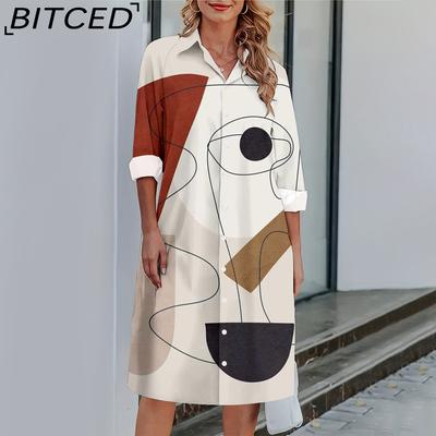 Women's Fashion Autumn Winter Long Sleeve POLO Neck  Casual Dresses