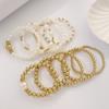 Vintage Punk CCB Bead String Elegant Irregular Imitation Zircon Bracelet Multi-layer Stacked Bracelet Women's Daily Party Zircon