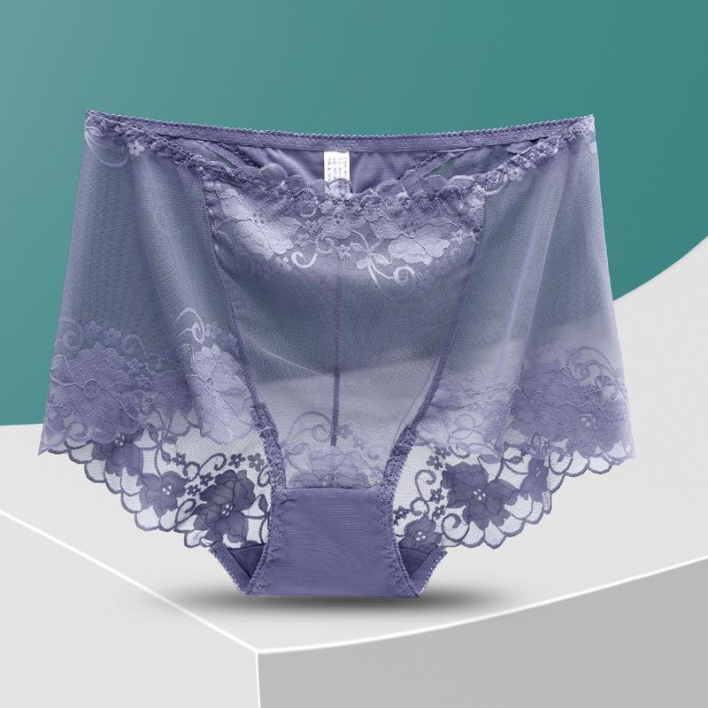 Plus Size Seamless Lace High Waist Tummy Control Panties (90-300 Lbs)