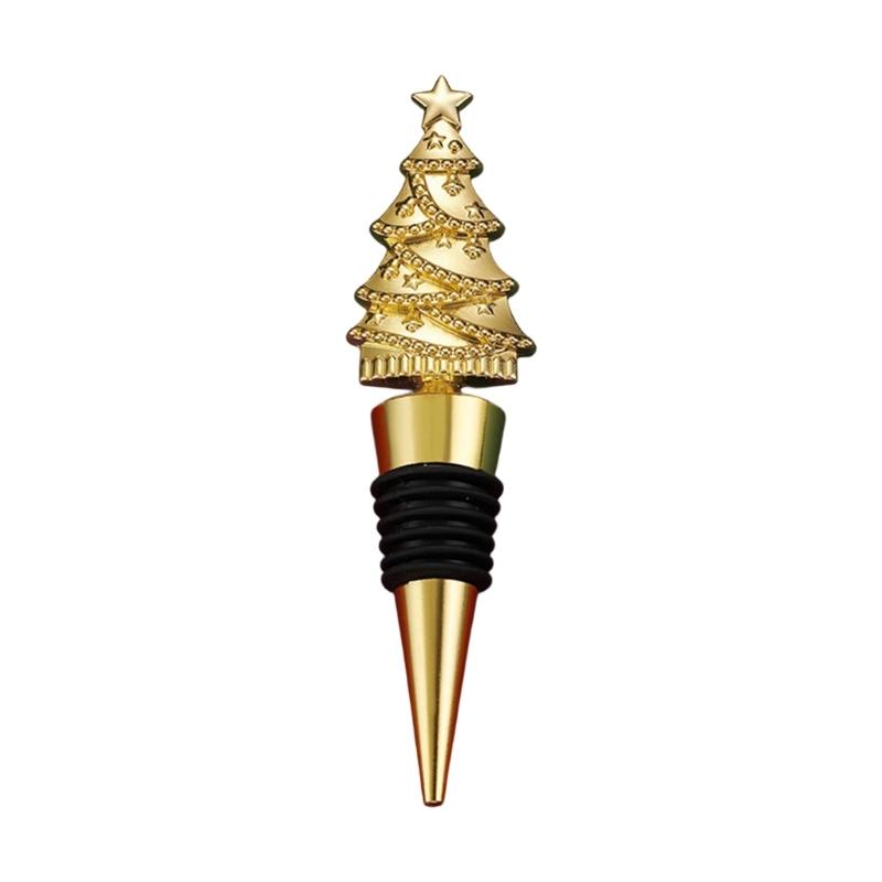 

Elegant Wine Cork Seal With Christmas Tree Designs Decorative Bottle Stopper Portable Holiday Drink Sealers золотой