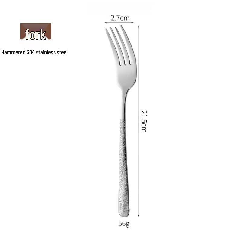 Fú ōu Hammered 304 Stainless Steel Dinner Fork