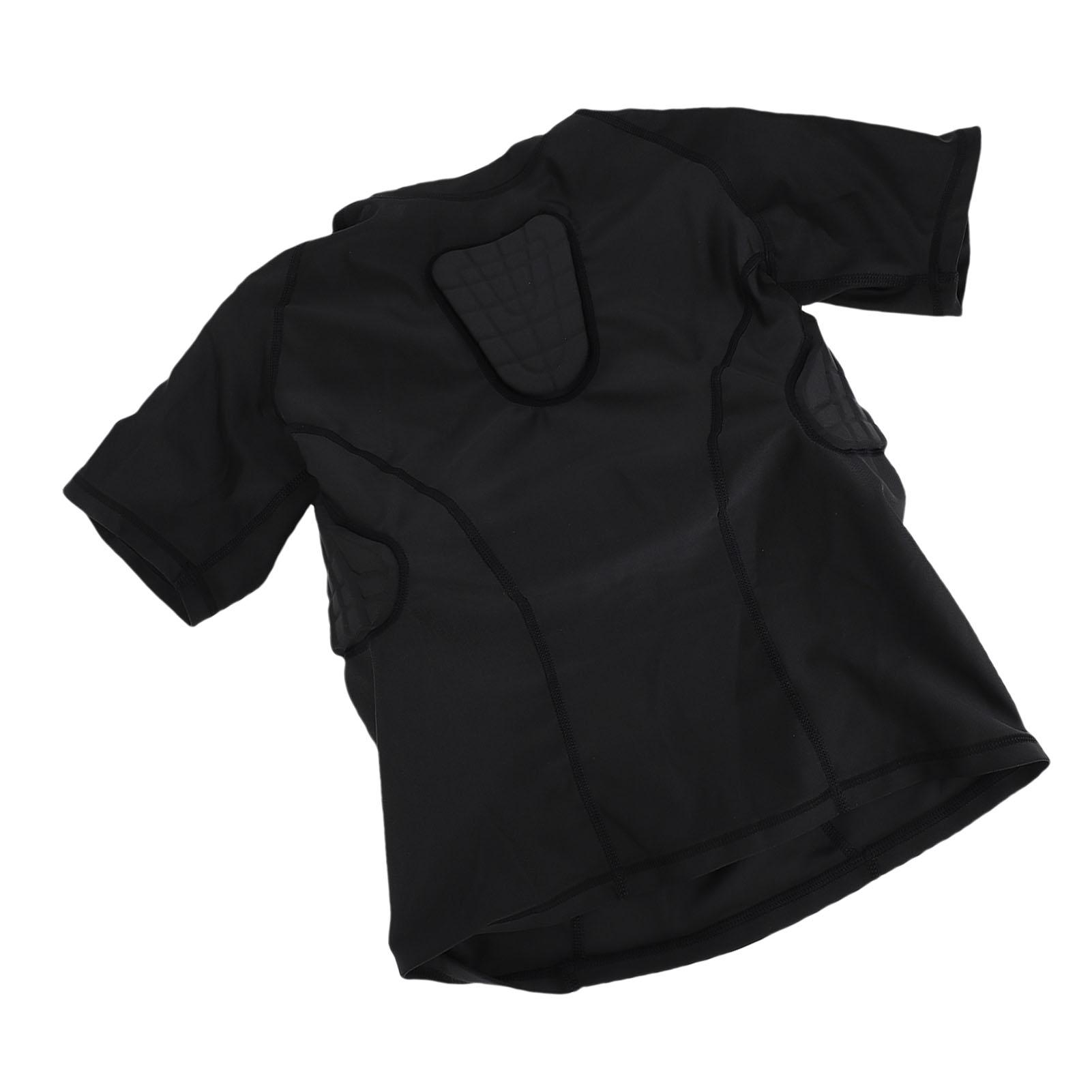 Jeugd Gewatteerd Compressie Shirt Korte Mouw  ive Shirt Geribbelde Borst  of Voetbalshirt  ive Kleding voor Voetbal   Basketbal