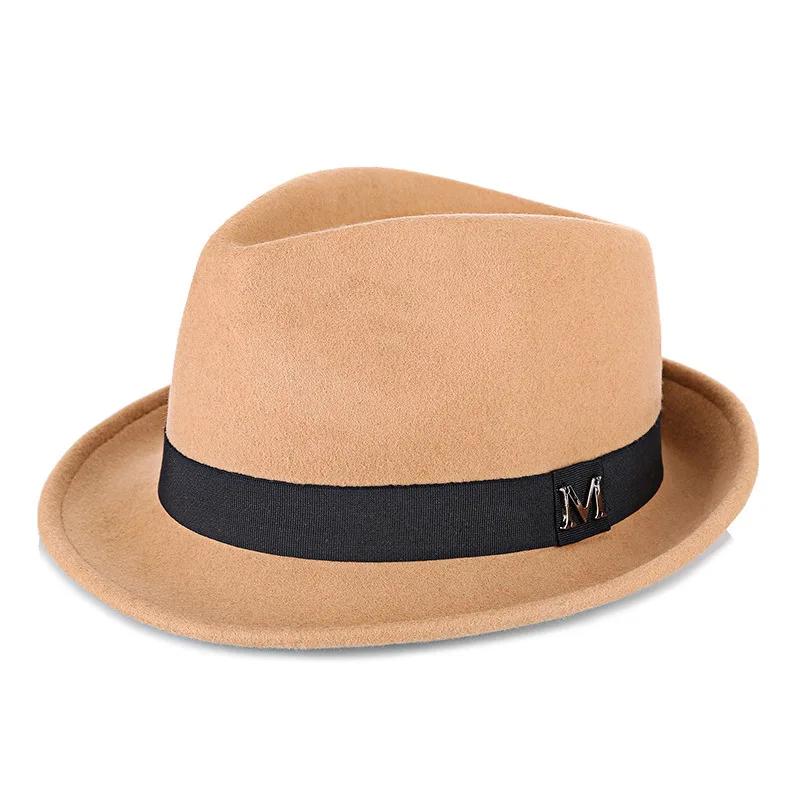 Autunno Inverno Taglia Grande Cappello Fedora da Gentleman in Lana Uomo Retrò Britannico Spesso Caldo Bordo Arrotolato Cappello in Feltro Versatile Casual Cappello Jazz Regali