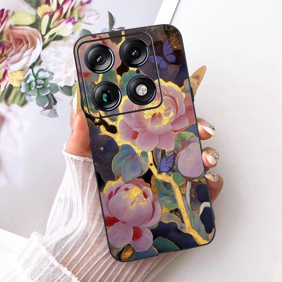 For Motorola Signature Cute Flower Butterfly Cat Painted Case For Motorola Signature XT2603-2 Black Silicone Soft Phone Cases