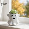 Unique Halloween Desk Decor Ghost Flowerpot Waterproof Resin Vase Spooky Cute Planter Pot Desktop Ornament for Green Plants Holiday Decoration