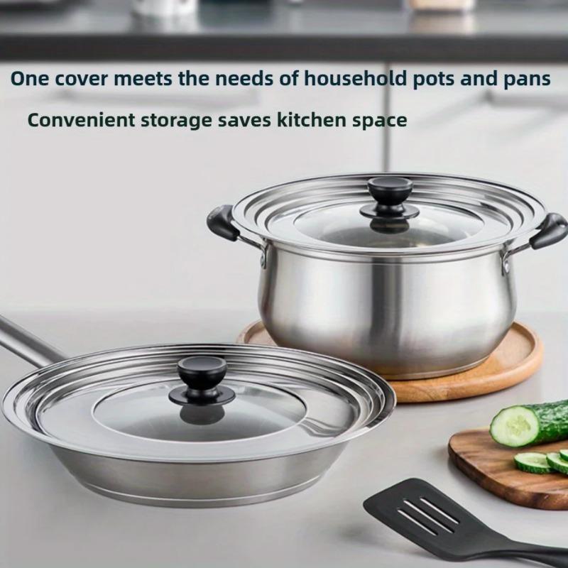Stainless Steel Universal Lid For Pot And Pan Skillet Lid Pot Cover Fit 8.66-11.Inch Cookware Frying Pan Cover Pan Lid With Knob