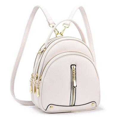 Mochila de Couro Leve Ulterra para Mulheres Adultas Pequena, Estilosa, 3 Formas de Usar para Ir ao Trabalho, Escola, (Marfim)