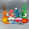 MOC Blocks Beach Ocean Palm Torso Pants Muscle Figure Ski Glasses Particles Assembled Construction Bricks Children's Playthings