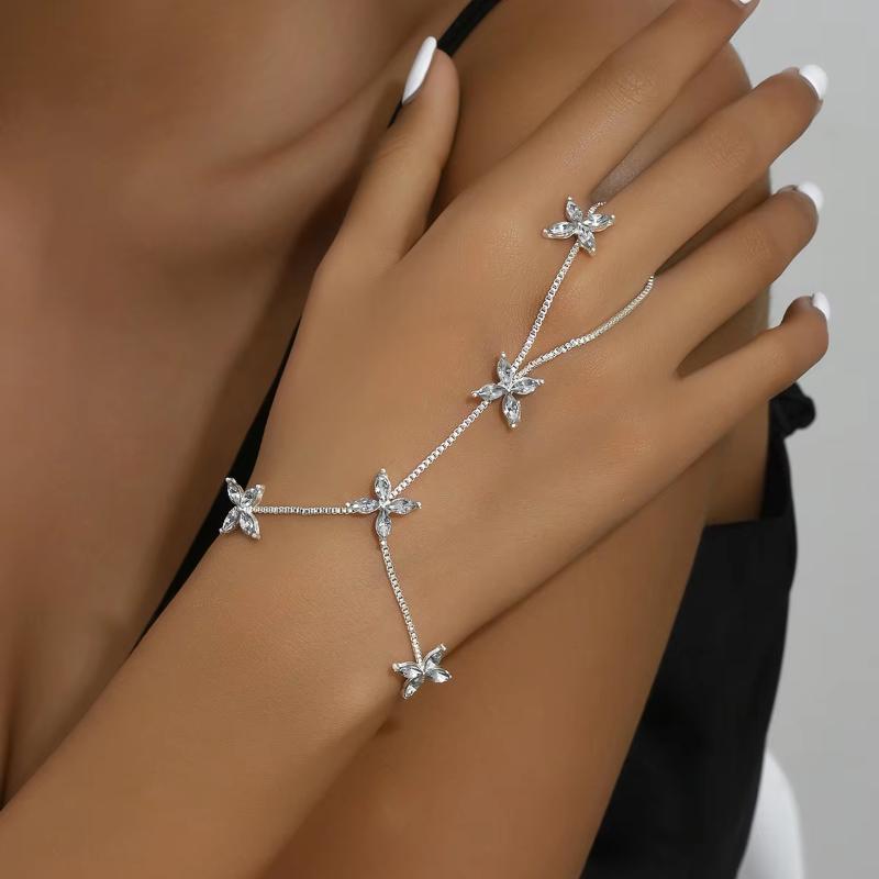 Pulsera de anillo grande de oro para mujer, cadena de muñeca, joyería, cadena para la espalda