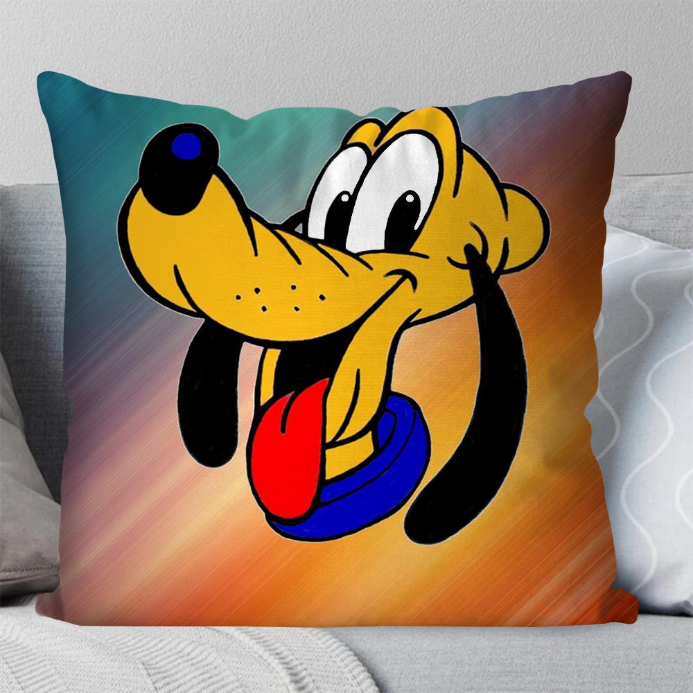P-Pluto-Kissenbezug mit animierten Cartoon-Figuren, quadratisch, für Schlafzimmer, Sofa, Freizeit, Komfort, Auto, Wohnzimmer, Heimdekoration, 40 x 40