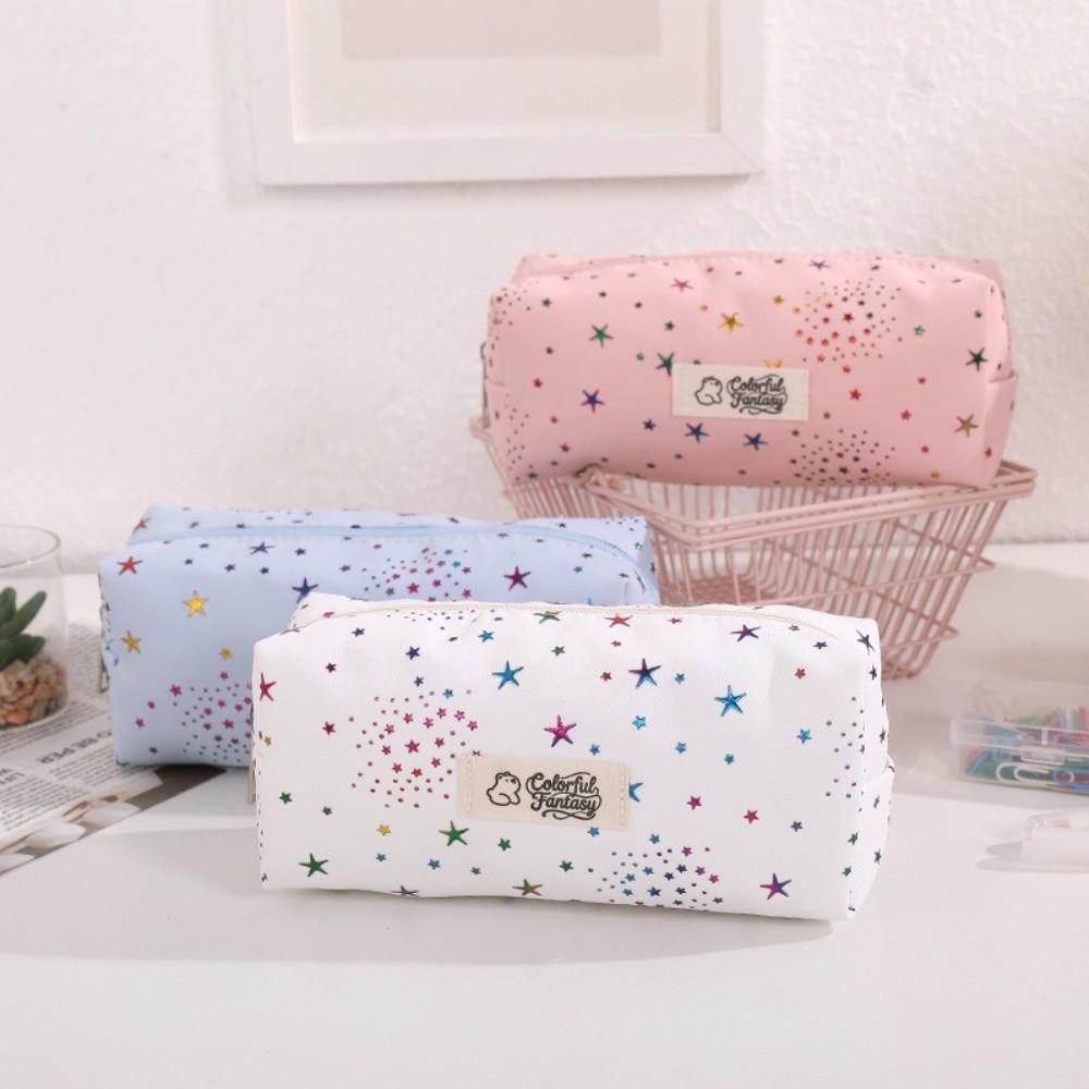 Shining Star Print Pen Bag Large Capacity Stationery Bag Durable Pencil Pouch  Gift