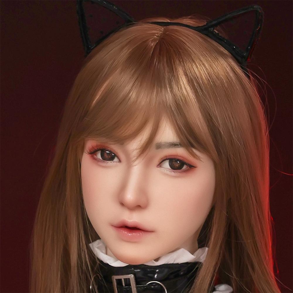 Head with Realistic Oral Function 100% Silicone Compatible with 130-180cm Sex Dolls M16 Thread Interface Wig & Implant Hair Options 3kg