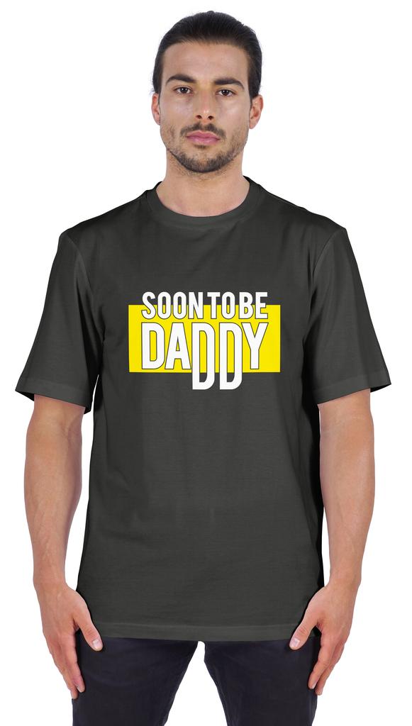 Inkmeso Men's Graphic Printed "Soon To Be Daddy" Pregnancy Announcement Tshirt Crew Neck Tee For Being