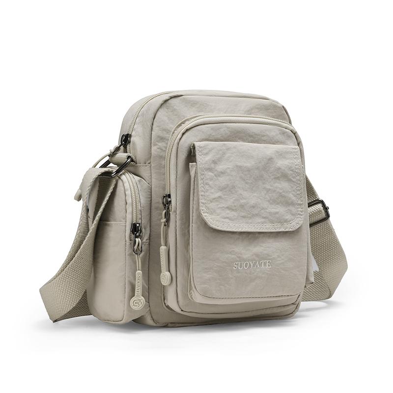 Small Square Bag Women's Shoulder Bag Water-Repellent Nylon Crossbody Bag