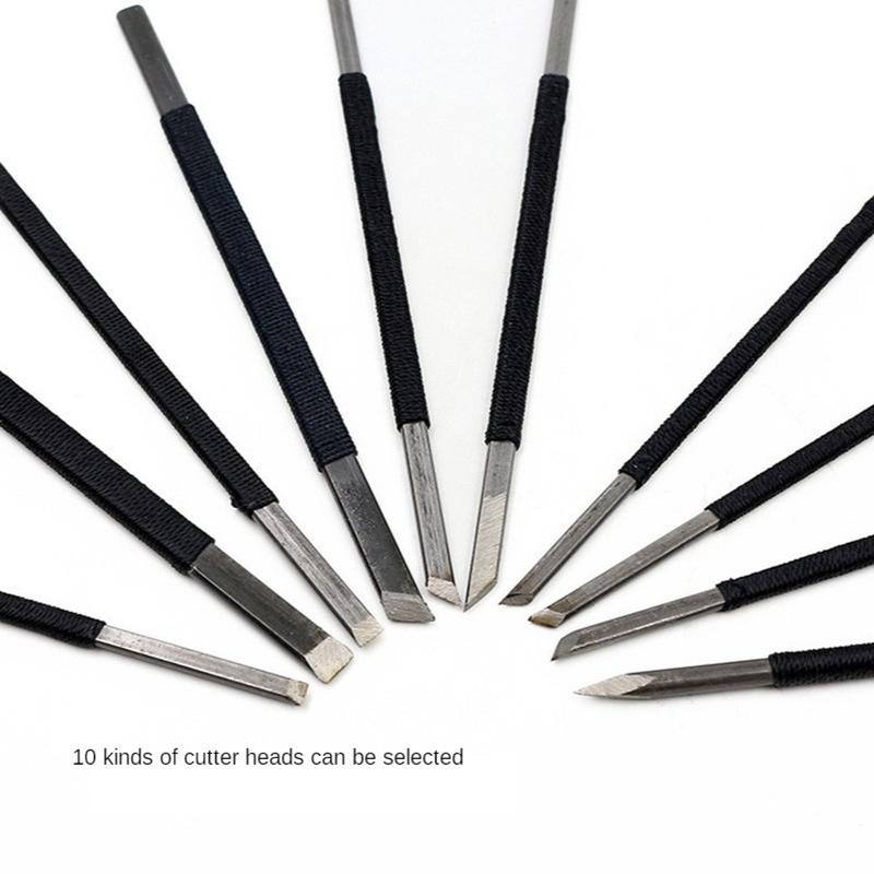 10 Bucăți Oțel cu Conținut Ridicat de Carbon Cuțit pentru Cioplit în Piatră Cuțit pentru Gravat Sigilii Daltă pentru Piatră de Sculptură Set Unelte pentru Cioplit în Lemn Piatră
