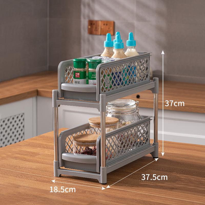 

Foldable Kitchen & Bathroom Pull-out Storage Rack and Organizer