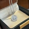New Vintage 100% Pure 925 Sterling Silver Pendant Pave Aaa Zircconia Lucky Compass Short Necklaces For Women Wedding Jewelry