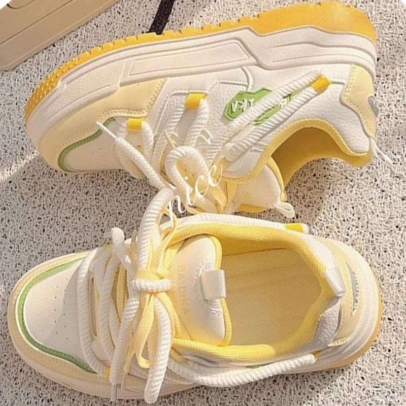 SyfIyno New Sneakers Girls' College Style Casual Sports Shoes Y2k
