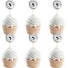 24 Stück Discos Thema Cupcake Topper für Geburtstagsfeier Kuchen Einstecker Dekorative Nachspeise Geburtstagsdekorationen