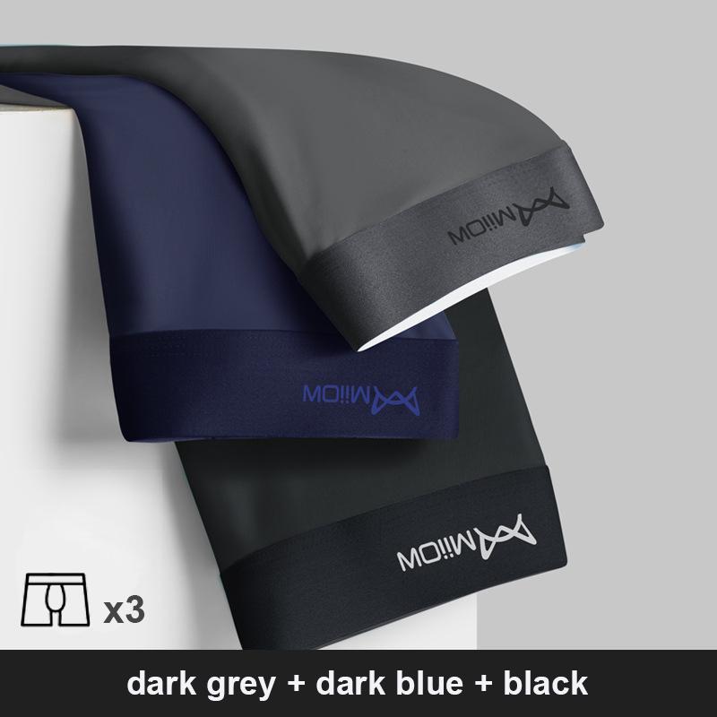 

Miiow 3 шт., мужские трусы-боксеры из ледяного шелка, нижнее белье, антибактериальные боксеры Cueca, мужские трусы, модные мужские трусы, нижнее белье L-5XL XXXXXL