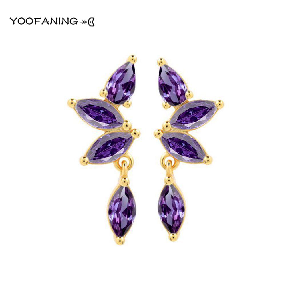 925 Silver Ear Needle High Luxury Earrings Colored Zircon Leaf Tassel Design Exquisiteearrings for women Jewelry Party