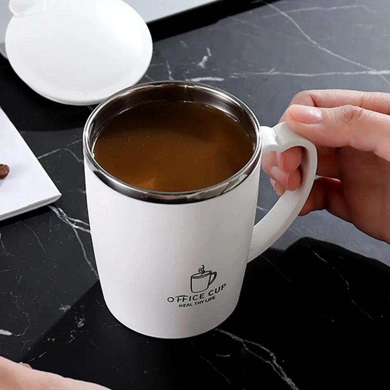 350ml Thermosbecher 304 Edelstahl Kaffeetasse mit Griff Auslaufsichere Vakuumflasche Isolierbecher Tragbare Thermoswasserflasche