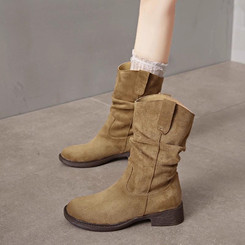 

Короткие сапоги, Женские полусапоги на толстом каблуке, Новые ретро-сапоги, Новая обувь 40 хаки