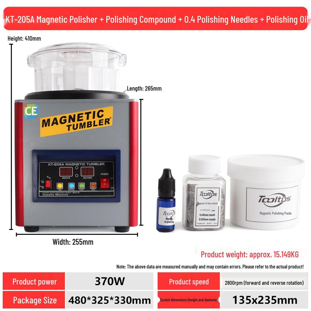 KT185 Magnetic Jewelry Polisher: Automatic Grinding and Deburring Machine