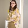 Ygbm Scarf Neck Silk Print Blouse Y21ynl001