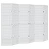 Vidaxl Room Divider, 6-Panel, White, Solid Paulownia Wood