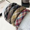 Fashion Women's Plaid Cloth Headbands with Sponge Padding for Ladies And Girls Casual Hair Hoops Accessories